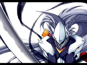 warior, white, anime, sword HD wallpaper