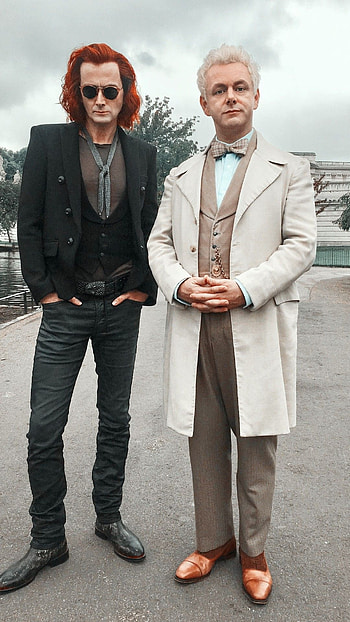 Good Omens, Michael Sheen portrayal, Best fantasy book, Captivating storyline HD phone wallpaper