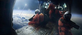 Nasa Gunship, astronaut, artist, artwork, digital-art, artstation HD wallpaper