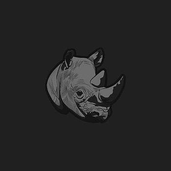 Thoughtful rhino illustration, Dark minimalist artwork, Intriguing rhino design, Artistic rhino depiction HD phone wallpaper