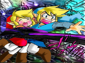 Stop Hugging me!!, blue, toon links, toon link, red, video games, zelda, manga HD wallpaper