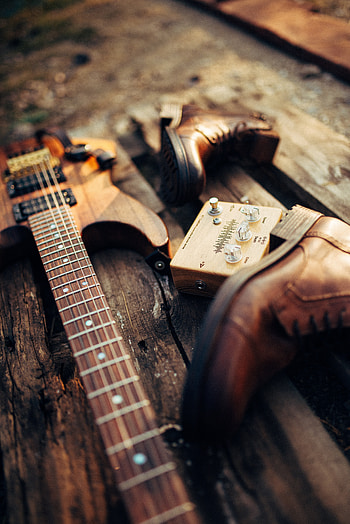 Music, Wood, Wooden, Guitar, Boots, Shoes, Equipment HD phone wallpaper