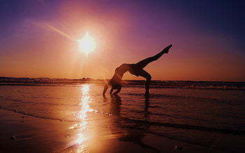 Gymnastics sunset , Sunset , Gymnastics HD wallpaper