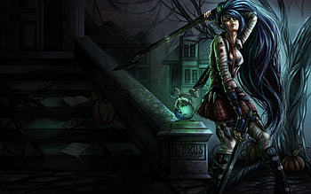 katarina, red, league of legends, lol, dark HD wallpaper