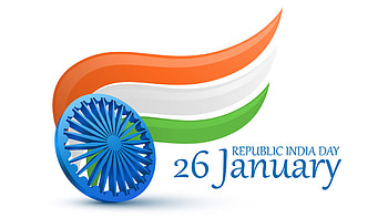 26th January Indian Republic Day Celebration Flag Creative Art White Background Republic Day HD wallpaper