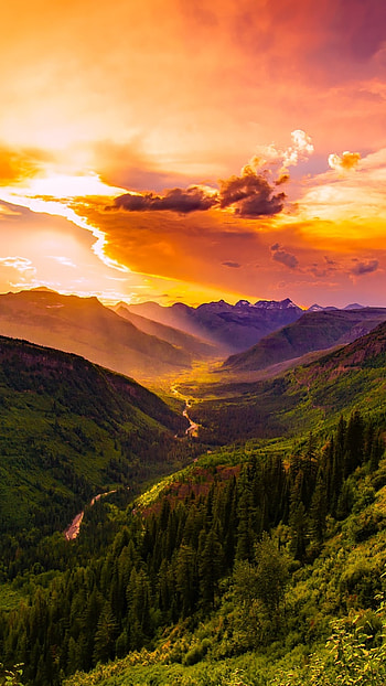 Montana sunset dusk sky, Clouds, Sony Xperia X XZ Z5 Premium HD phone wallpaper