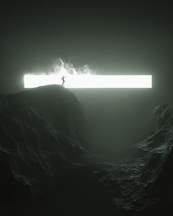 Smoke, Rock, Dark, Silhouette, Glow, Line HD phone wallpaper