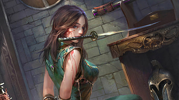 Girl Roped, artist, artwork, artstation, warrior, fantasy-girls HD wallpaper