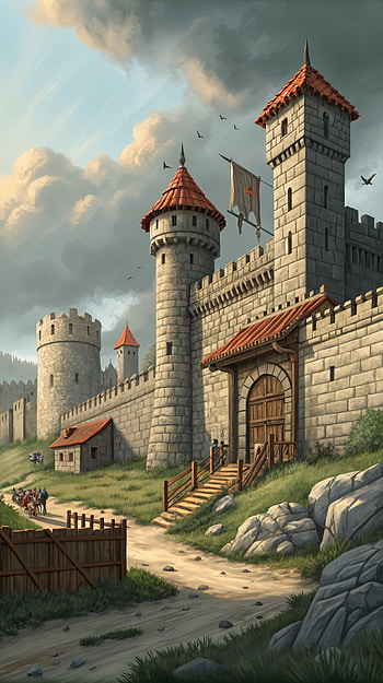 Majestic Fortress: A Stunning , castle, medieval, landscape, architecture HD phone wallpaper
