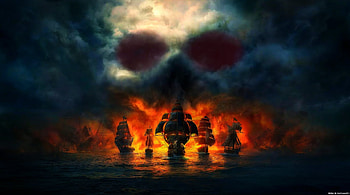 Ship Graveyard-, art, boats, , sail, fire HD wallpaper
