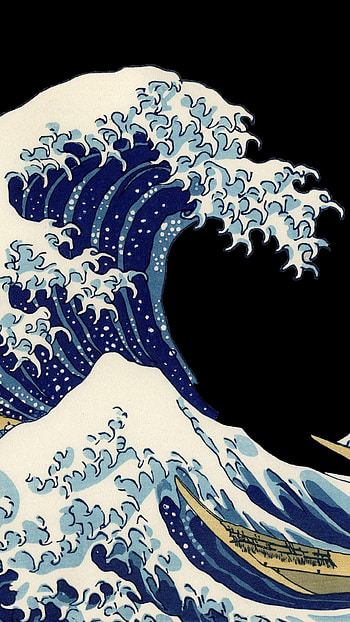 Japanese wave painting HD phone wallpaper