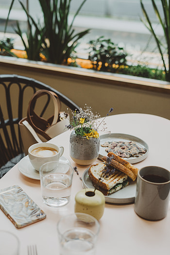 Food, Tablewares, Coffee, Table, Toast, Breakfast HD phone wallpaper