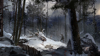 Rise of the Tomb Raider™ - Official Steam Trading Card, survival, snow, forest, winter, Lara Croft HD wallpaper