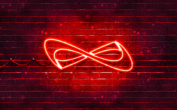Nfinity Athletic red logo, , red brickwall, Nfinity Athletic logo, brands, Nfinity Athletic neon logo, Nfinity Athletic HD wallpaper