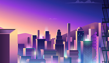 Roaring leader, Neon skyline HD wallpaper
