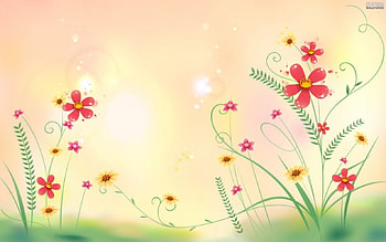 Flowers In The Meadow, colorful, art, petals, meadow, flowers, spring HD wallpaper