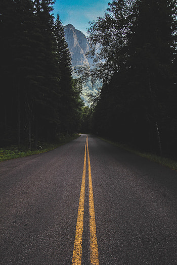 Yellow lines, highway, asphalt HD phone wallpaper