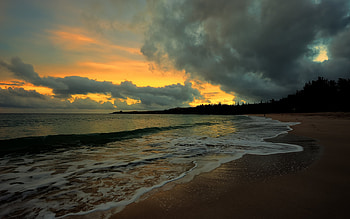 Landscape, Sunset, Beach HD wallpaper
