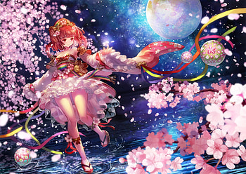 Anime - Original Anime Original (Anime) Girl Long Hair Red Hair Armor Braid Cherry HD wallpaper