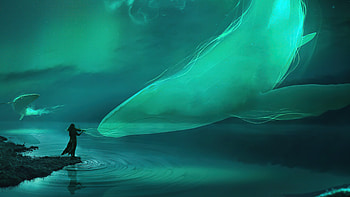Dolphin Music, dolphin, artist, artwork, digital-art, fantasy HD wallpaper