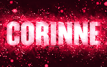 Happy Birtay Corinne, , pink neon lights, Corinne name, creative, Corinne Happy Birtay, Corinne Birtay, popular american female names, with Corinne name, Corinne HD wallpaper
