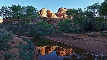 Cedar Mesa (Bears Ears National Monument), Utah, reflection, water, rocks, landscape, sky, usa HD wallpaper