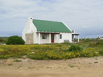 Seaside cottage, seaside, cottage, flowers HD wallpaper