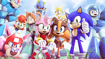 Amy Rose Mega Man Mega Man X Metal Sonic Miles Tails Prower Rush Sonic & Mega Man Worlds Unite HD wallpaper