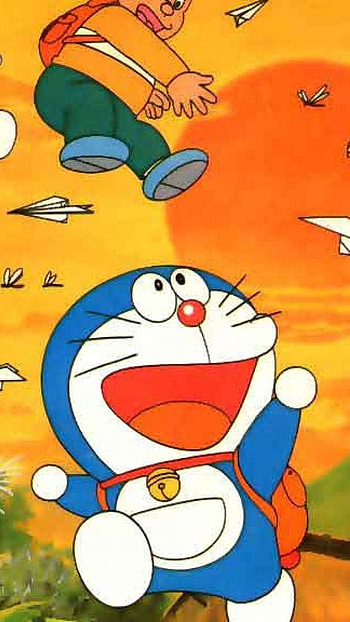 Shinchan And Doraemon, Sunset, Background HD phone wallpaper