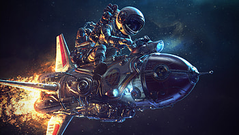 Astronaut Rocket Science Fiction , astronaut, rocket, artist, artwork, digital-art, science-fiction HD wallpaper