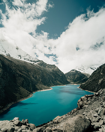 Landscape, Nature, Stones, Mountains, Clouds, Lake HD phone wallpaper