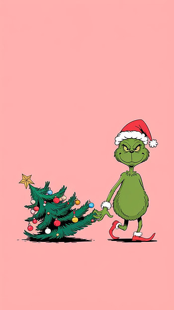 Grinch Christmas Tree - Festive Holiday Cheer in Pink, Christmas, christmas tree HD phone wallpaper