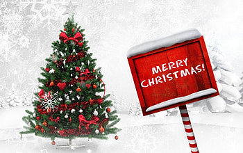 Merry Christmas!, white, craciun, christmas, red, card, tree HD wallpaper