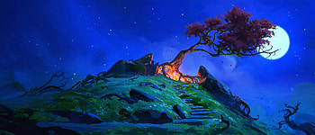 Starlit Sentinel — Quad Artistic Tree, artistic, tree HD wallpaper