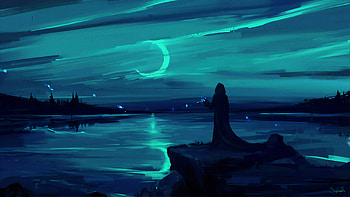 Dark Moon, artist, artwork, digital-art, deviantart HD wallpaper