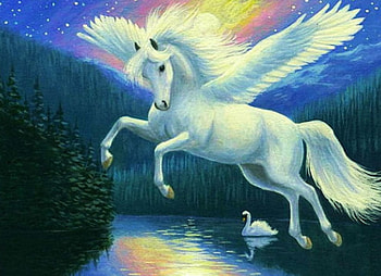 Pegasus, artwork, wings, horse, white, painting HD wallpaper