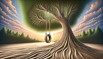 Enchanting Tire Swing Under Majestic Tree -, tire swing, tree, landscape, nature HD wallpaper