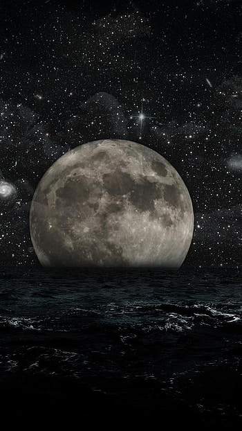 Moon, Dark Theme, Big Moon HD phone wallpaper
