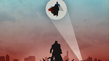 Batman V Superman Look Up, batman, superman, superheroes, artwork HD wallpaper