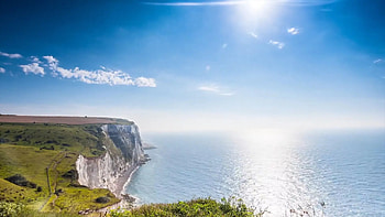White Cliffs, Time lapse, Coast of Dover, England HD wallpaper