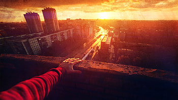 Retro View Of City Hand , retro, city, graphy, sunset HD wallpaper