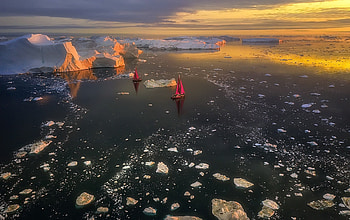 Greenland, Boat, Ice, Iceberg, Sea HD wallpaper