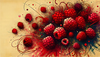 Vibrant Raspberry Art, raspberry, fruit, illustration, vibrant colors, Abstract HD wallpaper