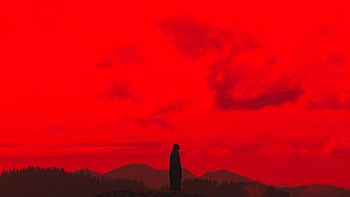 Nightmare, alone, artist, artwork, digital-art, red HD wallpaper