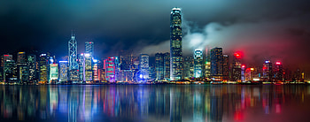 Cities, Skyscraper, Building, Lights, Reflection, Night City HD wallpaper