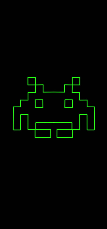 Logo, symbol, green, symmetry, games, retro, alien, space HD phone wallpaper