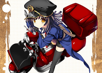 Sengoku Nadeko, anime, girl, long hair, hat HD wallpaper
