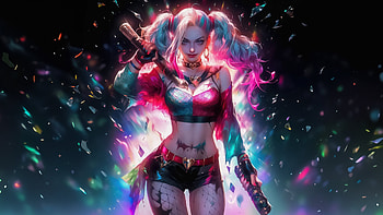 Harley Quinn Vibrant Vengeance, harley-quinn, supervillain, artist, artwork, digital-art, superheroes HD wallpaper