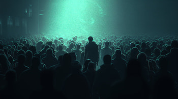 Echoes in the Crowd: A Ultra Adventure, npc, crowd, silhouette, light HD wallpaper