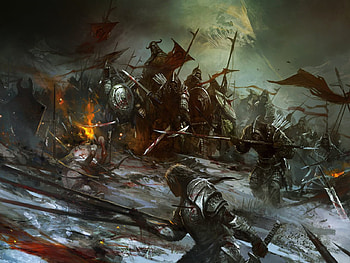 War, fight, fantasy, battle HD wallpaper